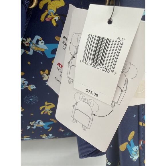 Disney Parks Walt Disney World 50th Anniversary Blue Loungefly Mini Backpack NWT - Picture 7 of 12